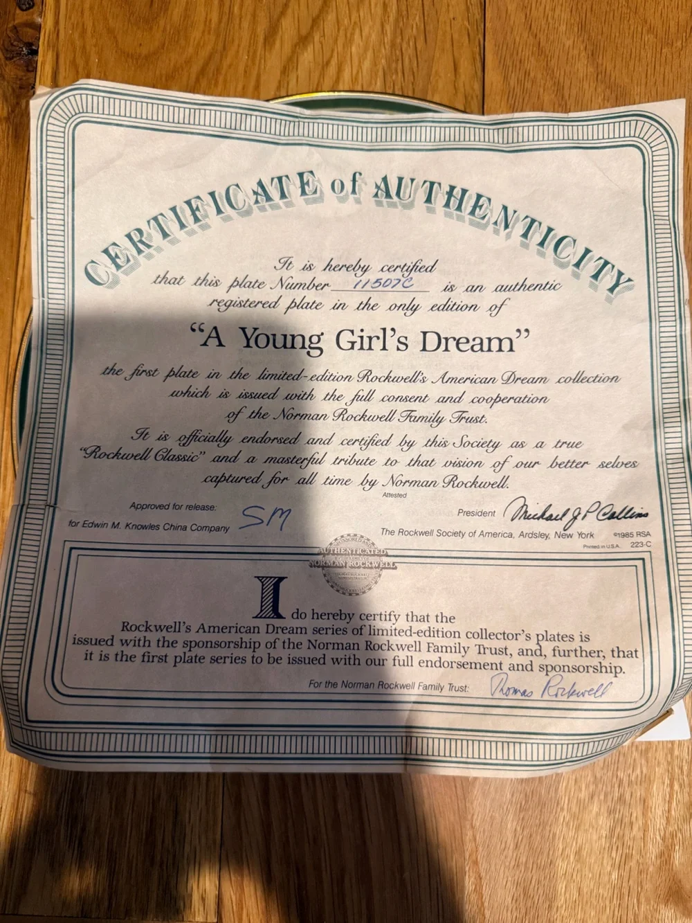 Norman Rockwell A Young Girl’s Dream Collector Plate | # 11507C